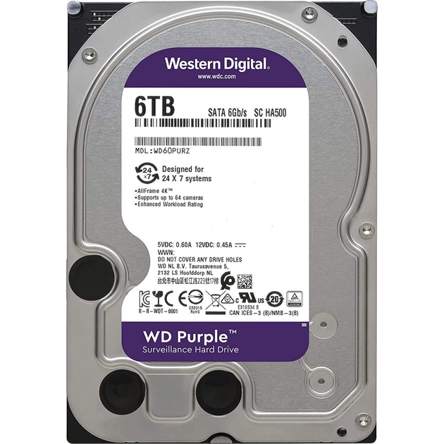 Жорсткий диск 3.5" 6TB WD (# WD63PURZ #) - изображение 1