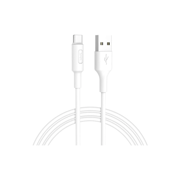Дата кабель USB 2.0 AM to USB-C 1.0m 2A X25 white HOCO (6957531080152) - изображение 1