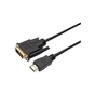 Кабель мультимедийный HDMI M to DVI M 1.8m 24+1pin Dynamode (DM-CL-HDMI-DVI-1.8M) - уменьшенное изображение 1