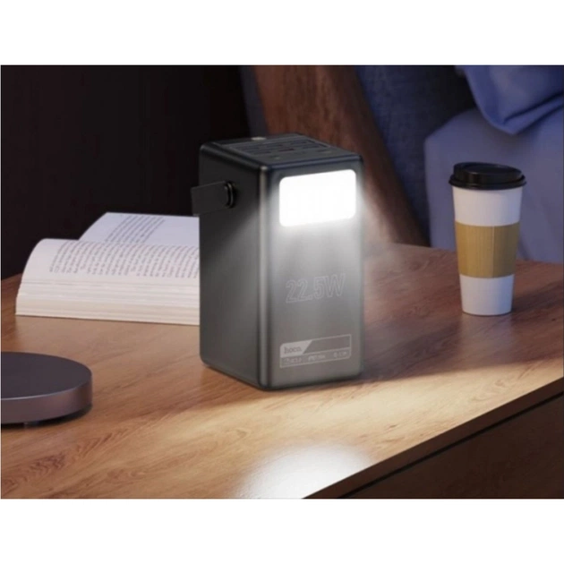 Батарея універсальна HOCO 100000mAh Endure 22.5W PD, QC, LED Lamp, Black (DB03 / 714721) - зображення 8