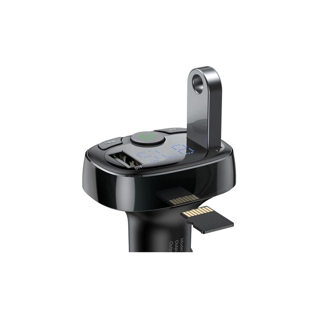 FM модулятор Baseus T Shaped S-09A 2 х USB Type-A, microSD Black (CCMT000001) - зображення 6