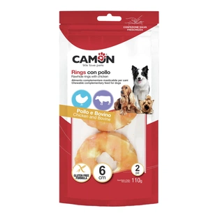Ласощі для собак Camon Кільця з яловичої шкіри З куркою 6 шт 110 г (AB266) зображення 1