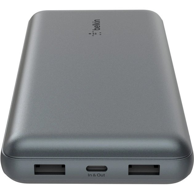 Батарея універсальна Belkin 10000mAh 15W 2xUSB-A, USB-C Gray (BPB011BTGY) - picture 3