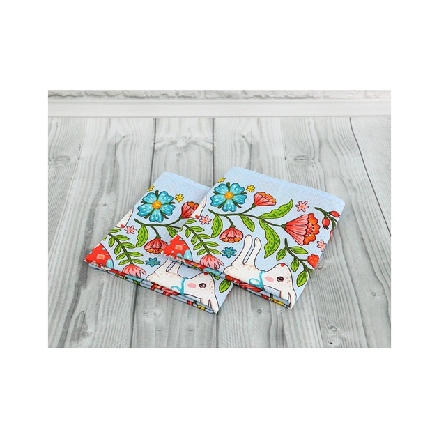 Рушник Руно вафельний набивний Великдень блакитний 45х60 см (205.15_Великдень блакитний_3) - picture 4