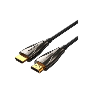 Кабель мультимедійний HDMI to HDMI 20.0m V2.0 Optical 4K 60Hz 18Gbps Dolby 7.1 PVC Black Zinc Alloy Vention (ALABQ) зображення 1