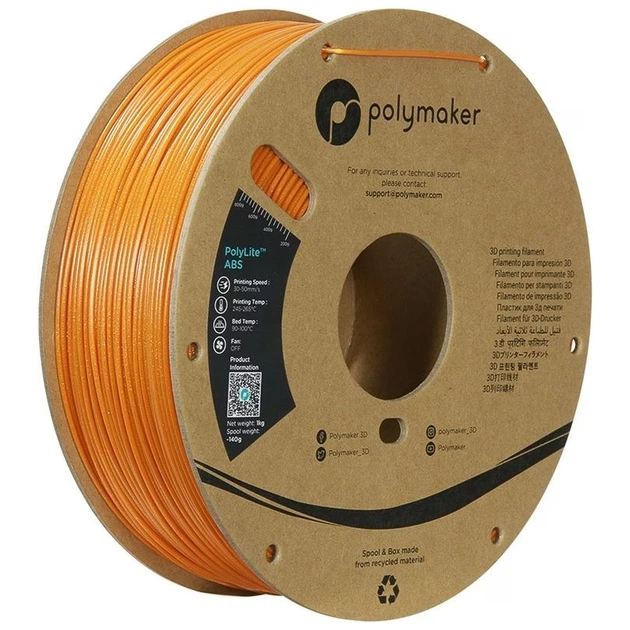 Пластик для 3D-принтера Polymaker ABS POLYLITE GALAXY 1,75mm 1kg ORANGE (PE01035) - изображение 1