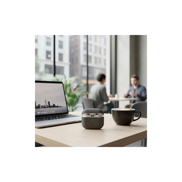 Чохол для навушників Uniq Lino AirPods 4 Silicone Ash Grey (8886463691373) - picture 5