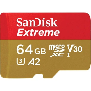 Карта пам'яті SanDisk 64GB microSDXC class 10 UHS-I U3 Extreme V30 (SDSQXA2-064G-GN6MA) зображення 1