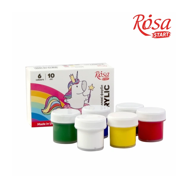 Акрилові фарби Rosa START Unicorn 6 x10 мл (4823098531029) - зображення 3