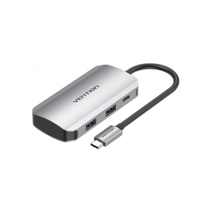 Концентратор Vention USB3.1 Type-C --> USB 3.0x4/PD 100W Hub 5-in-1 (TNBHB) зображення 1