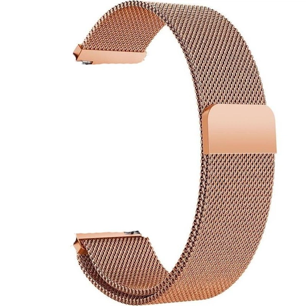 Ремешок BeCover Milanese Style для Amazfit Stratos (22mm)/Stratos 2/2S/3/Amazfit GTR 2/Amazfit GTR 47mm/Amazfit GTR Lite 47mm/Amazfit Nexo/Amazfit Pace/Amazfit GTR 3 Pro Rose Gold (707732) - изображение 1