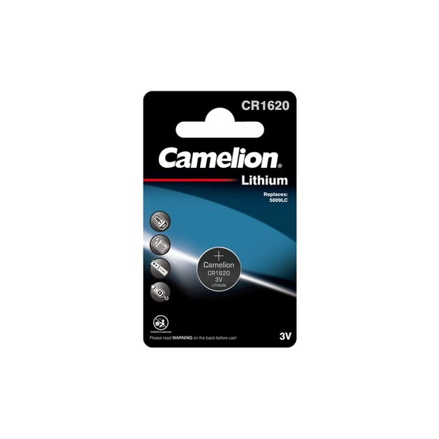 Батарейка CR 1620 Lithium * 1 Camelion (CR1620-BP1) - зображення 1