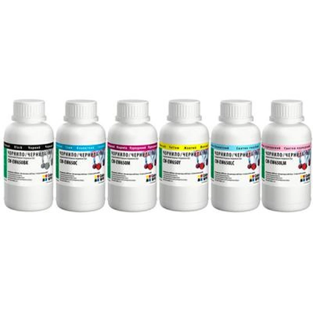 Чорнило ColorWay Epson SP R270/290 RX500 TX650 200мл*6 BK/С/M/LС/LM/Y (CW-EW650SET02) - зображення 1