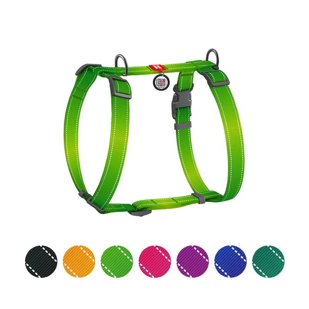 Шлея для собак WAUDOG Nylon Mono з QR-паспортом, пластиковий фастекс М салатова (52725) - изображение 1