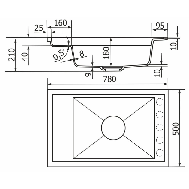 Мойка кухонная GRANADO Royal Estella grafito (+ подрібнювач Algar 1000 + змішувач Ferrol inox + дозатор Redondo inox + (ksg0309) - изображение 12