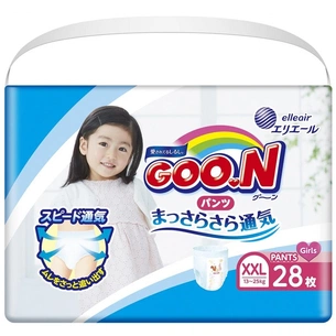 Підгузки GOO.N трусики для дівчаток 13-25 кг, XXL 28 шт (853885) зображення 1