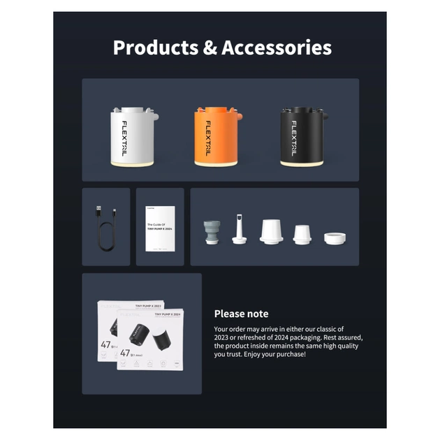 Насос для надувних меблів Flextail Tiny Pump Х з функцією ліхтаря, помаранчевий (6975755964379) - picture 8