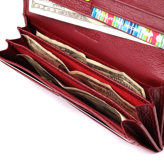 Гаманець ST Leather З натуральної шкіри Бордовий (23113) - изображение 7