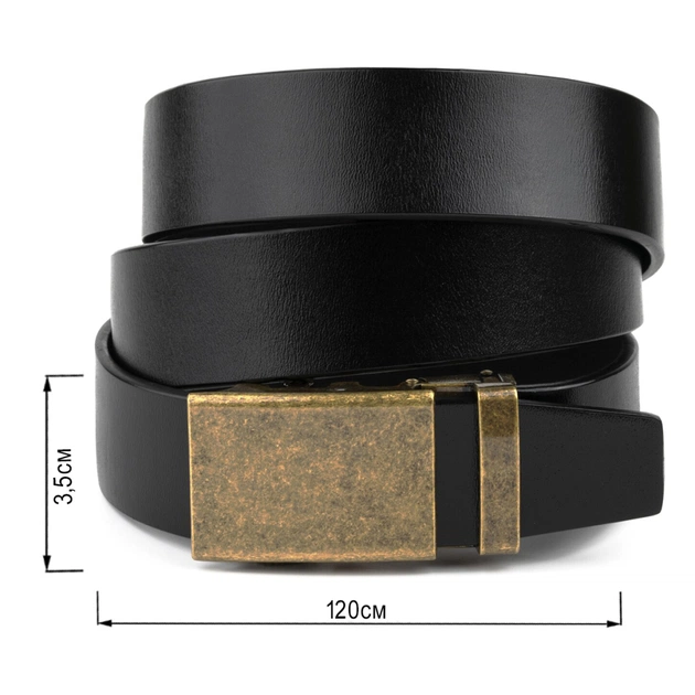 Ремінь Vintage Чоловічий з пряжкою латунь Чорний (20263) - зображення 3