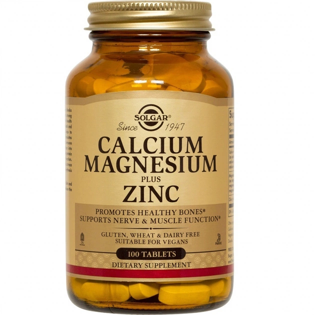 Минералы Solgar Кальций Магний и Цинк, Calcium Magnesium Plus Zinc, 100 таб (SOL00520) - изображение 1