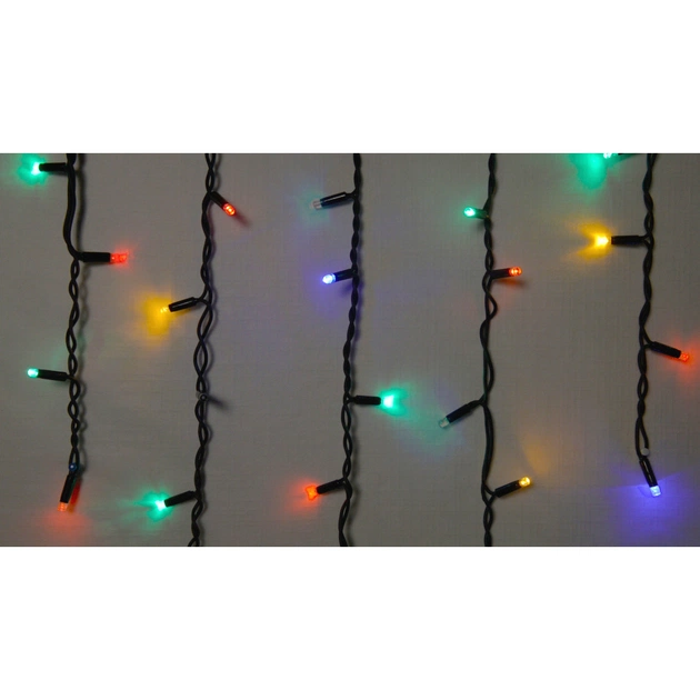 Гірлянда Delux ICICLE flash 75LED 2 х 0.7 м мульті/чорний IP44 EN (90012955) - зображення 1