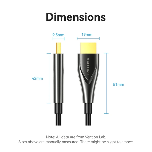 Кабель мультимедійний HDMI M to HDMI M 100.0m 4K fiber optic black Vention (ALSBAD) - picture 12