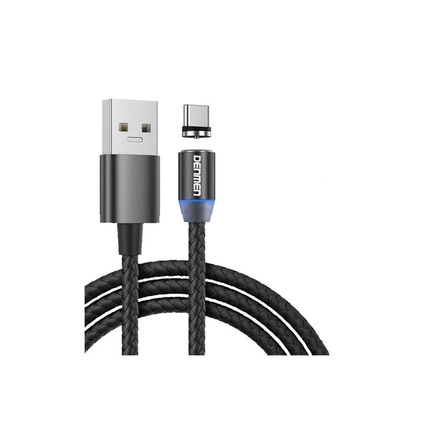 Дата кабель USB 2.0 AM to USB-C magnetic black Denmen (DN-D09T-BK) - зображення 1
