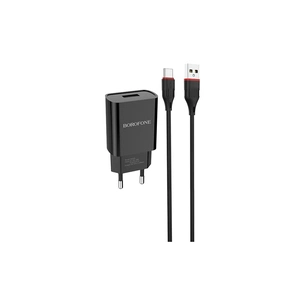 Зарядний пристрій BOROFONE BA20A Sharp charger set(Type-C) Black (BA20ACB) зображення 1