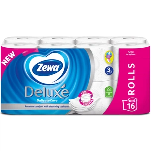 Туалетний папір Zewa Deluxe білий 3 шари 16 рулонів (7322540313321) зображення 1