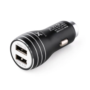 Зарядний пристрій Vinga Dual USB Car Charger aluminium 15.5W Max (VCCAABK) зображення 1