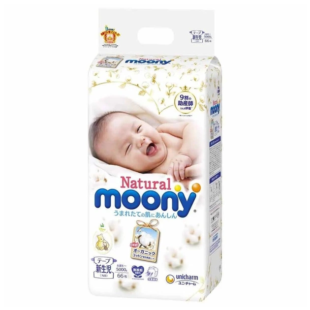 Підгузки Moony Natural NB 0-5 кг 66 шт (4903111213467) - изображение 1