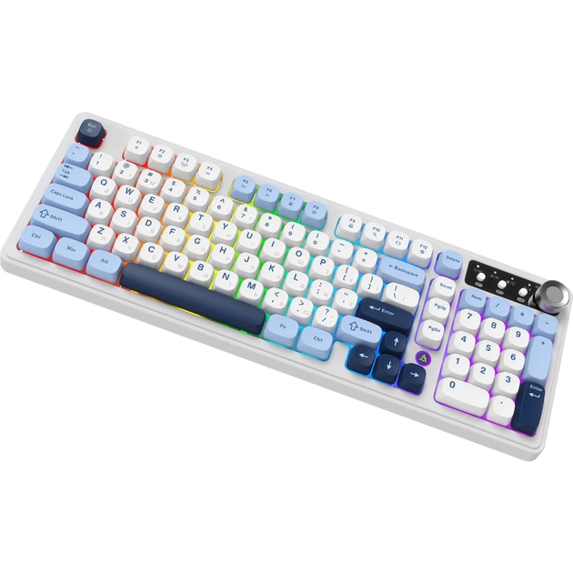 Клавіатура Ajazz AF98 Plus Wireless/Bluetooth/USB UA White/Blue (AF98-PLUS-GB) - picture 3