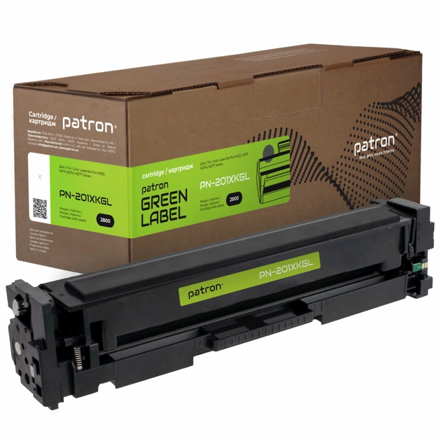 Картридж Patron HP CLJ CF400X для M252/M274/M277 Black, GREEN Label (PN-201XKGL) - зображення 1