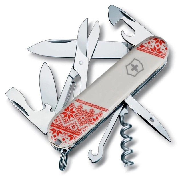 Ніж Victorinox Climber Ukraine Red "Вишиванка" (1.3703.7_T0051r) - зображення 1