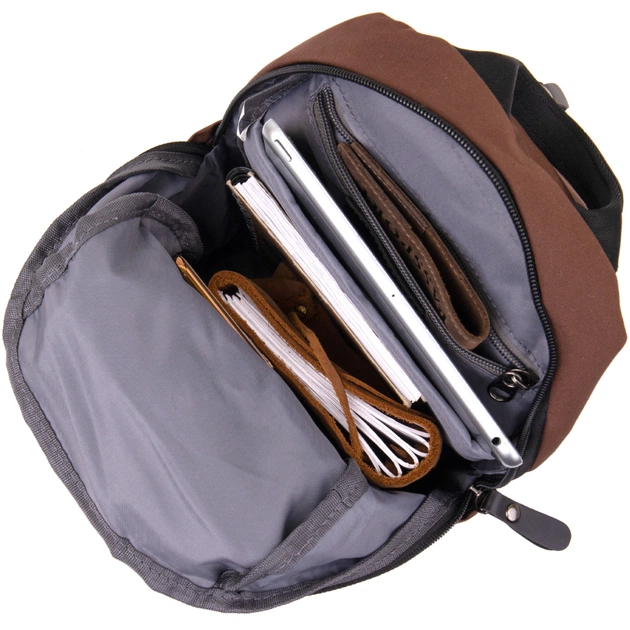 Сумка Vintage Через плече нейлон Коричнева (20634) - зображення 7