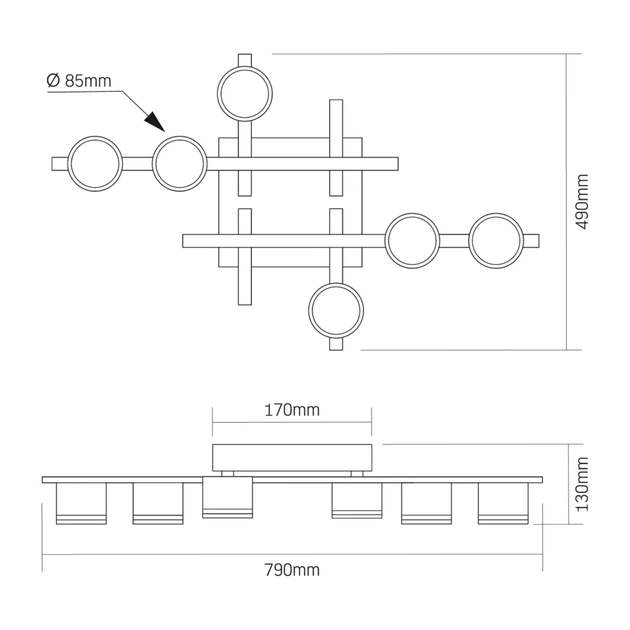 Світильник Videx під лампу 6xGX53 (VL-SPF31-6B) - picture 3