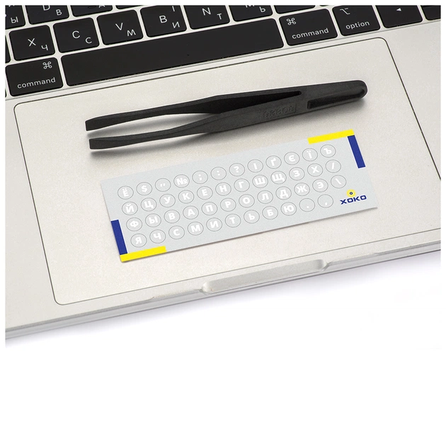 Наклейка на клавіатуру XoKo мікро-наклейка прозора 47 keys UA/rus white (XK-MCR-47) - picture 3