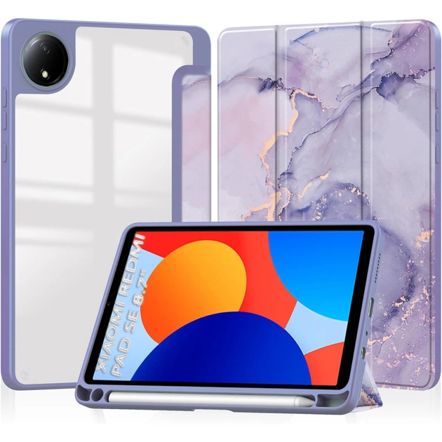 Чехол для планшета BeCover Soft Edge TPU Xiaomi Redmi Pad SE 8.7" Purple Marble (712577) - изображение 1