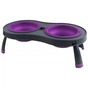 Посуд для собак Dexas Миска подвійна на складній підставці-велика 600 мл фіолетова (0084297306878) - зменшене зображення 1