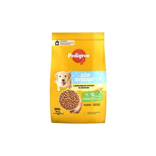 Сухий корм для собак Pedigree для цуценят з птицею та овочами 500 г (5998749144923) - зображення 1