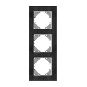 Рамка Videx BINERA чорний алюміній 3 поста (VF-BNFRA3V-B) изображение 1
