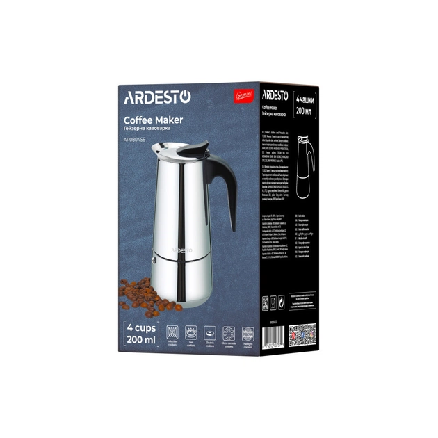 Гейзерна кавоварка Ardesto Gemini Apulia 4 чашки (AR0804SS) - picture 10