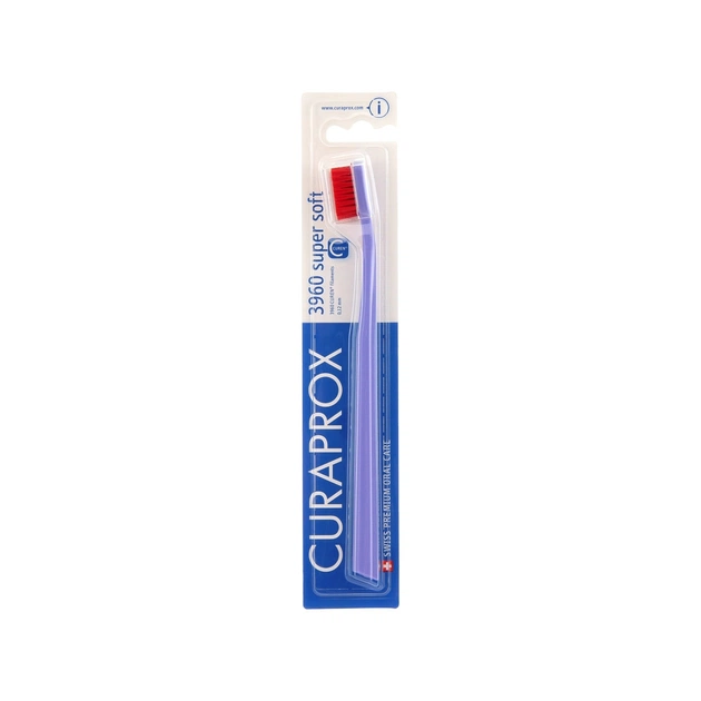 Зубна щітка Curaprox CS 3960 Super Soft Суперм'яка D 0.12 мм Фіолетова з червоною щетиною (CS 3960-17) - изображение 1
