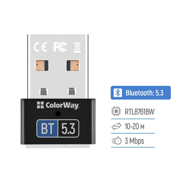 Bluetooth-адаптер ColorWay BT 5.3 (CW-AD-BT53) - picture 6