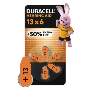 Батарейка Duracell для слухових апаратів розмір 13, 6 шт. в упаковці (5004322) зображення 1