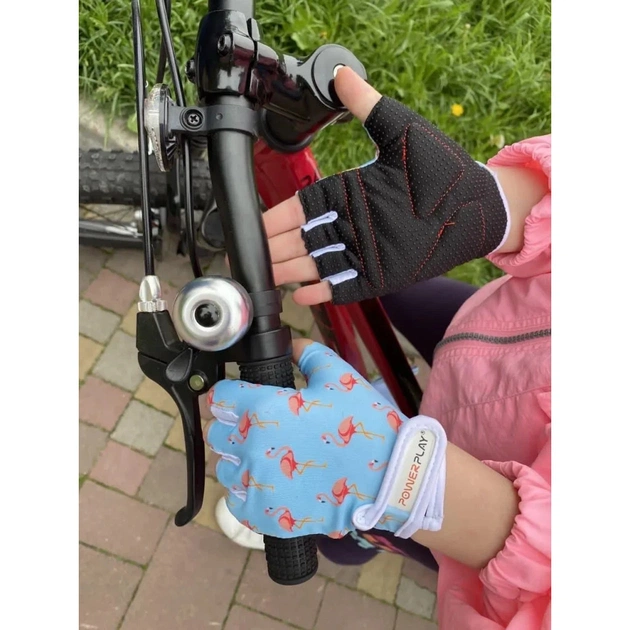 Велорукавиці PowerPlay 001 Фламінго Блакитні XS (SALE_001_Blue_Flamingo_XS) - picture 7