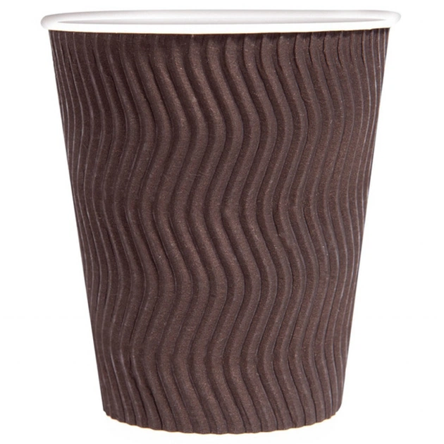 Стакани одноразові PRO service Riple Паперові Коричневі 340 мл 20 шт. (4823071635010) - picture 1