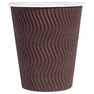 Стакани одноразові PRO service Riple Паперові Коричневі 340 мл 20 шт. (4823071635010) зображення 1