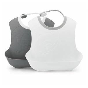 Слинявчик Twistshake Pastel Grey/ White (2шт) 4+ міс (78597) зображення 1