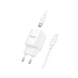 Зарядний пристрій HOCO C146A Charm USB-C PD20W + cable USB-C to Lightning White (6942007630252) - зменшене зображення 4